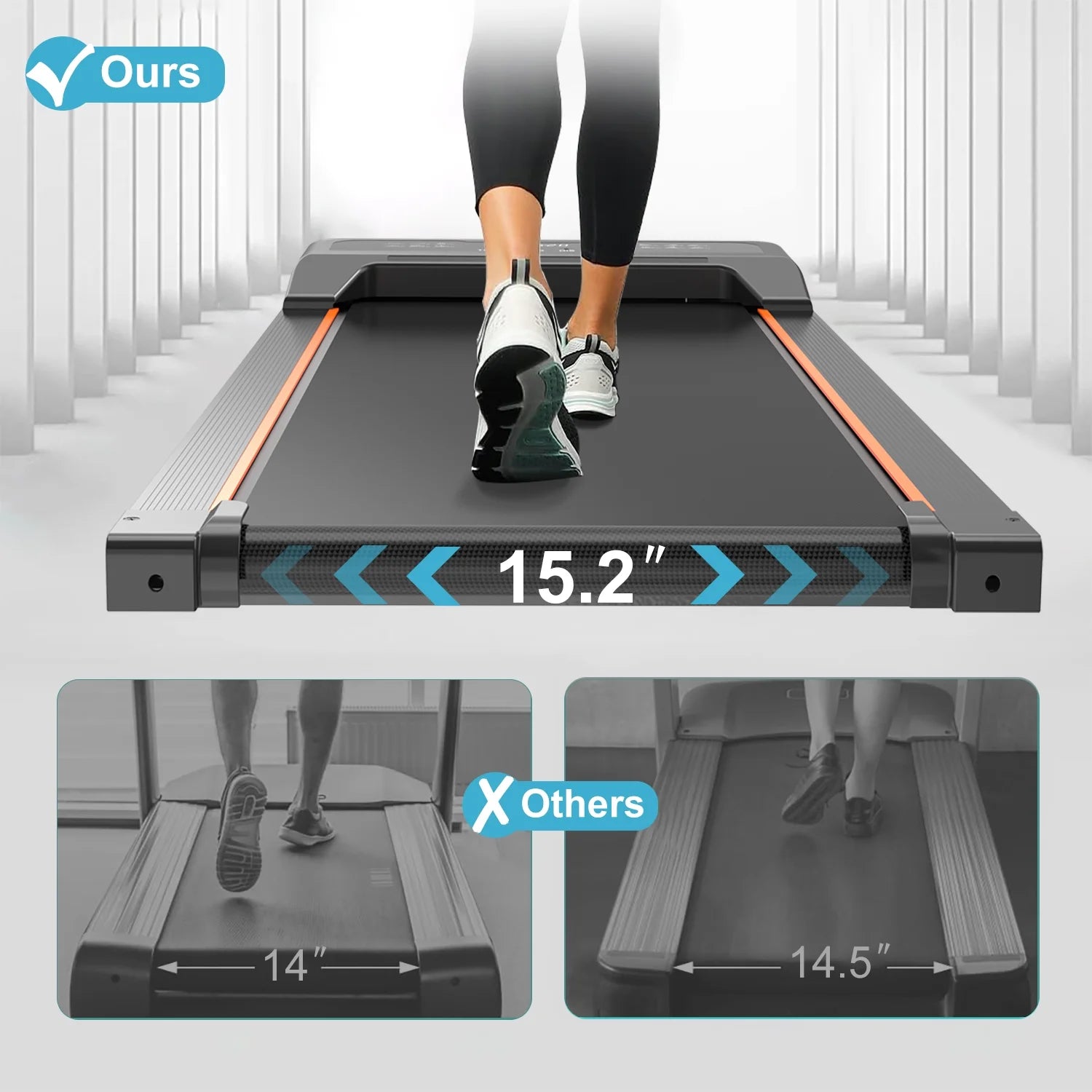 Caminadora Para Debajo Del Escritorio Almohadilla Para Caminar Con Pantalla LED Y Control Remoto, Caminadora Portátil Para El Hogar Y La Oficina, 2,5 Hp, Capacidad De 265 Libras